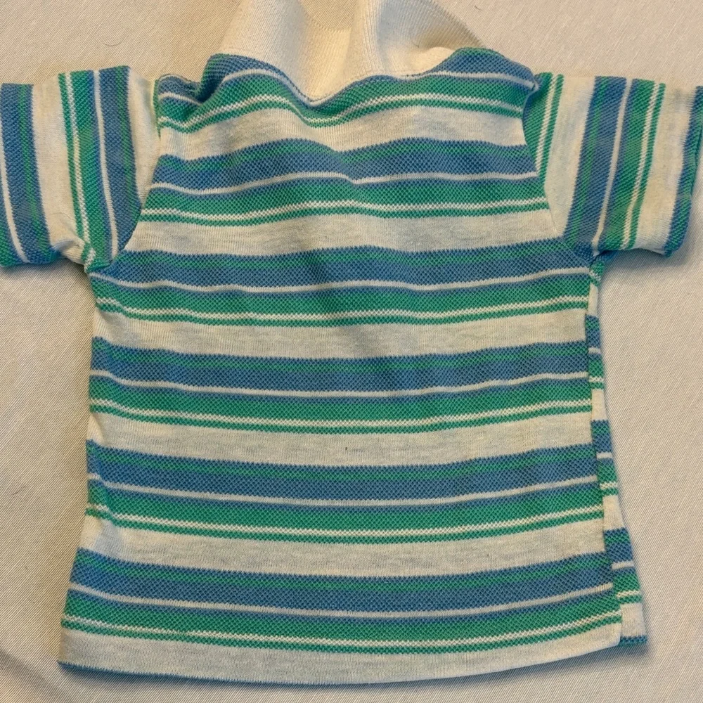 Striped Vintage 2T Polo Shirt Set - Blue, Red, Green
